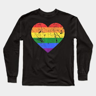 Gay & Lesbian LGBT Pride Love Flag Heart Long Sleeve T-Shirt